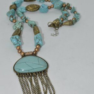 Chunk Turquoise Necklace Set